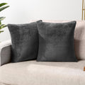 Dark Gray Decorative Throw Pillow Covers 18X18 Set of 2, Plush Cozy