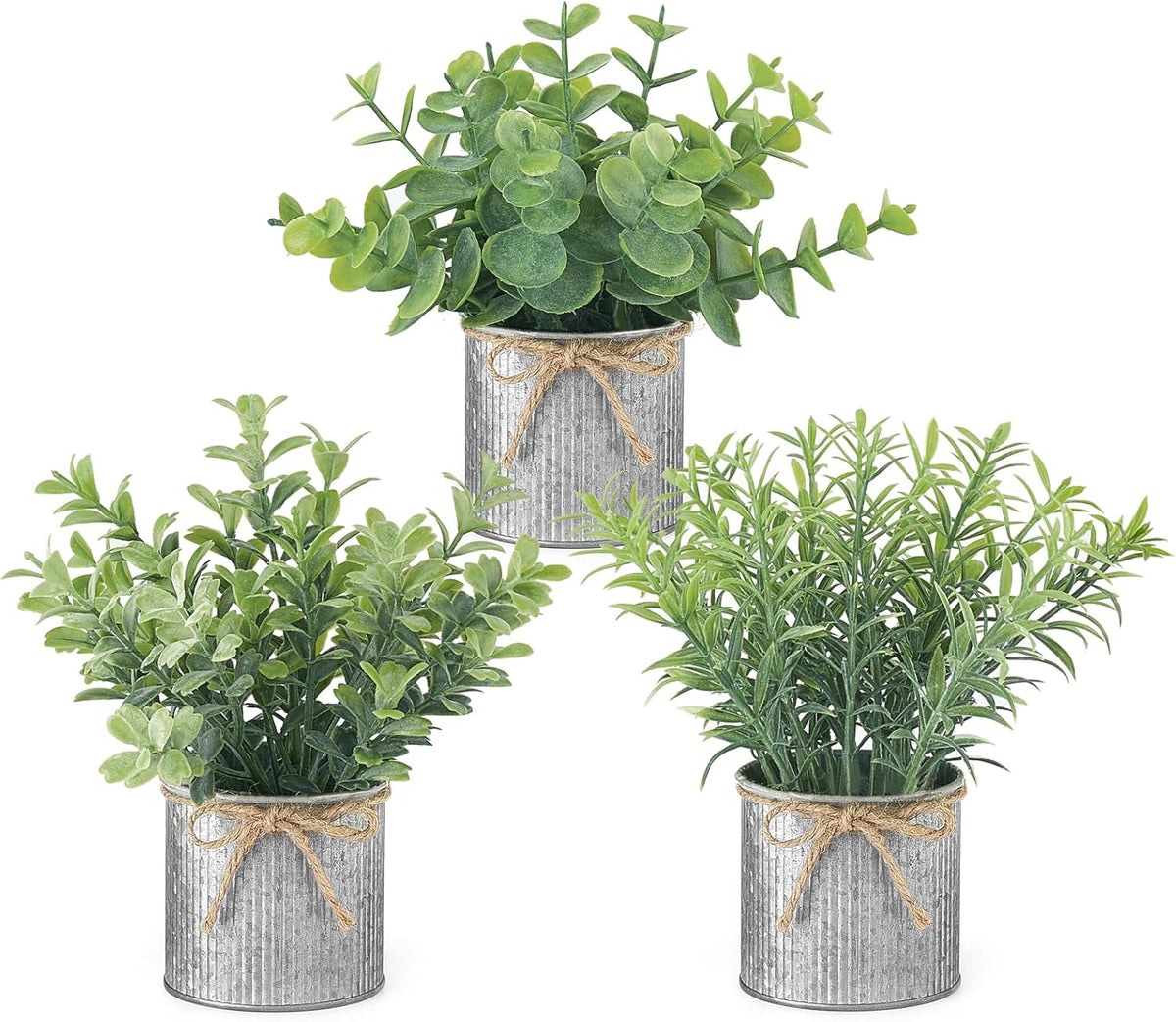 Small Fake Plants, 3 Pack Mini Faux Plants for Farmhouse Home Decor