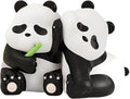 2Pcs Cute Panda Decorative Bookends, Resin Unique Animal Book Ends, Fun Modern Home Sculptures, Modern Panda Statues, for Living Room Entrance, Bookshelf, Bedroom, Office Table Decorations