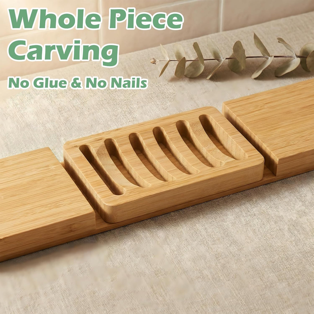 6 Pack Bamboo Soap Dish, Bar Soap Holder Self Draining Soap Dish Natural Bamboo Soap Holder Waterproof Anti-Slip Wooden Soap Dishes for Bar Soap Saver Tray for Shower Bathroom Kitchen Sink Bathtub