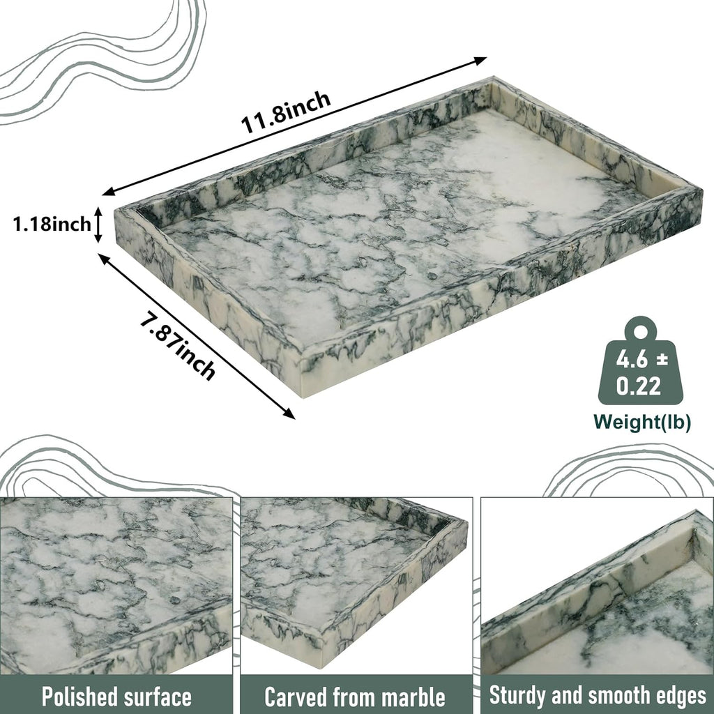 Marble Bathroom Tray,Pure Natural Vanity Tray