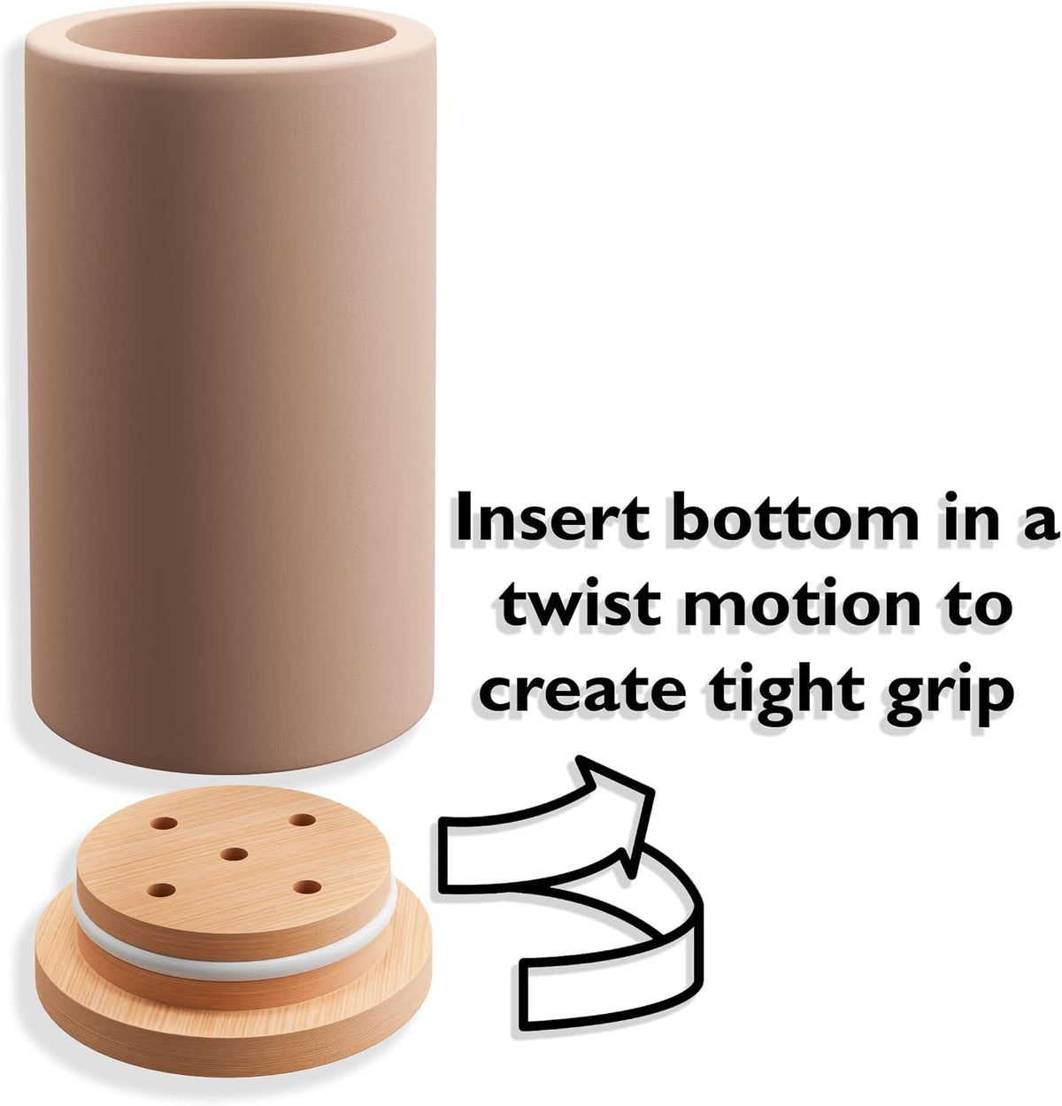 Bamboo Toothbrush Holder Diatomite Tooth Brush Organizer - Storage Stand for Small Bathroom & Counter - Removable Base & Drain Holes, Water-Absorbent & Quick-Drying (Grey & Light Grey)