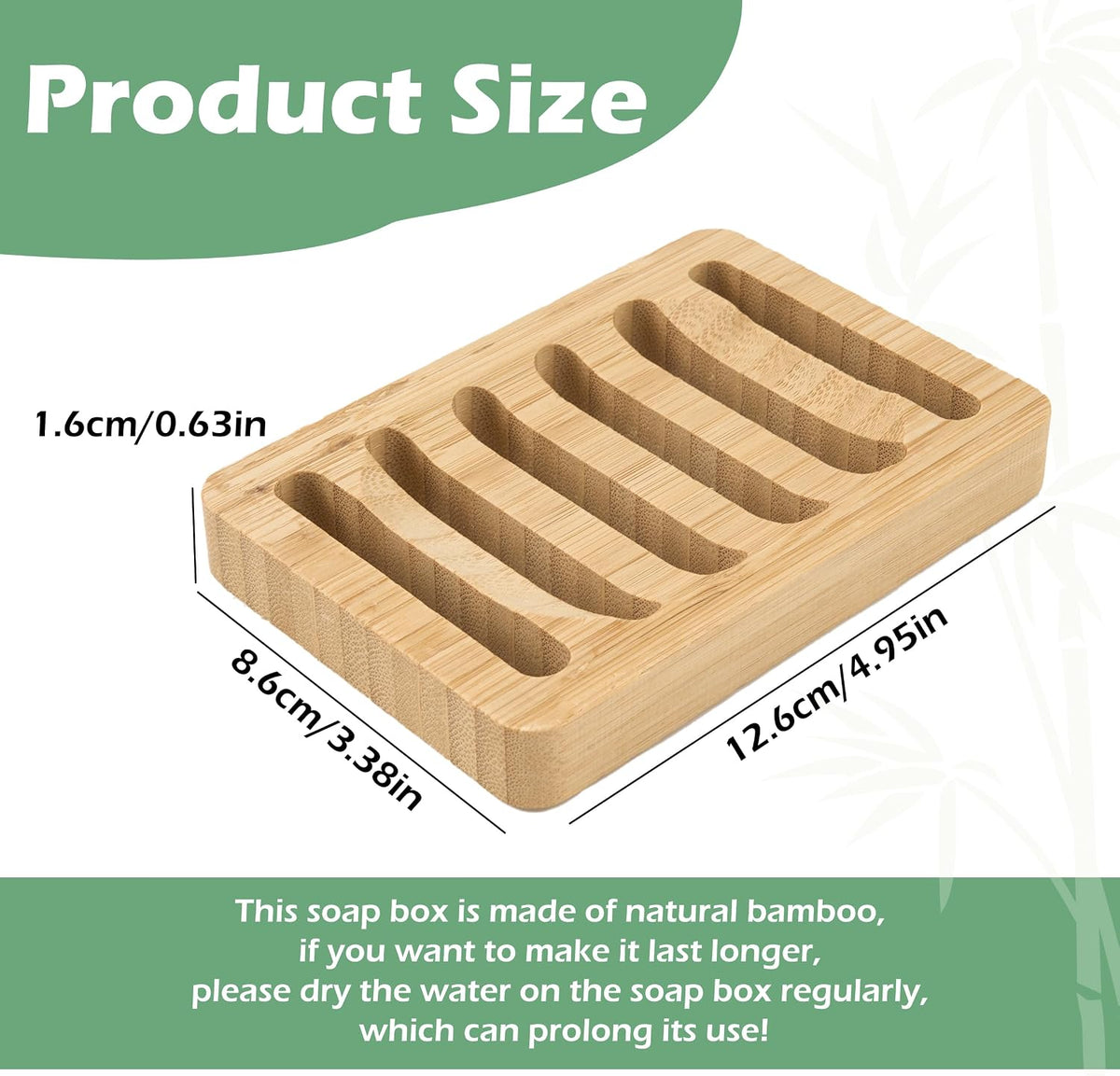 6 Pack Bamboo Soap Dish, Bar Soap Holder Self Draining Soap Dish Natural Bamboo Soap Holder Waterproof Anti-Slip Wooden Soap Dishes for Bar Soap Saver Tray for Shower Bathroom Kitchen Sink Bathtub