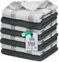 Premium Dish Cloth 100% Cotton 12X12 Inches |Pack of 8|- Grey