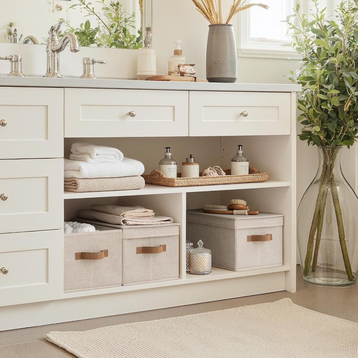 Fabric Storage Bins with Lids, Decorative Storage Bins