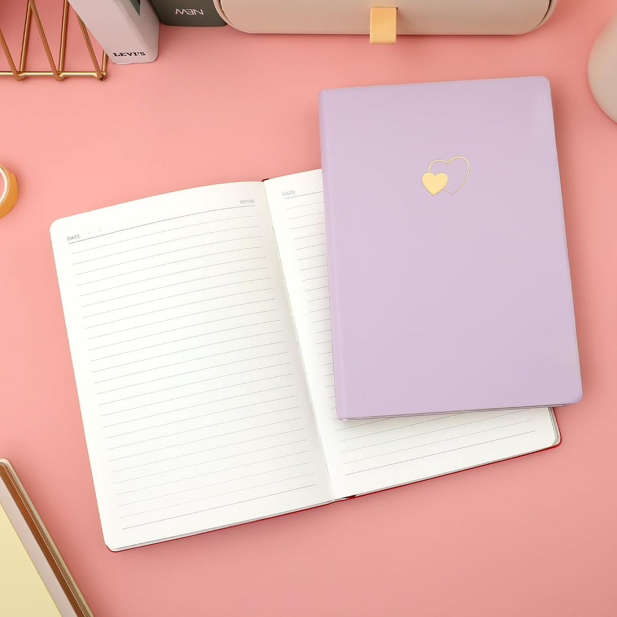 Journal for Women Girls, Cute Leather Journaling Notebook, Purple
