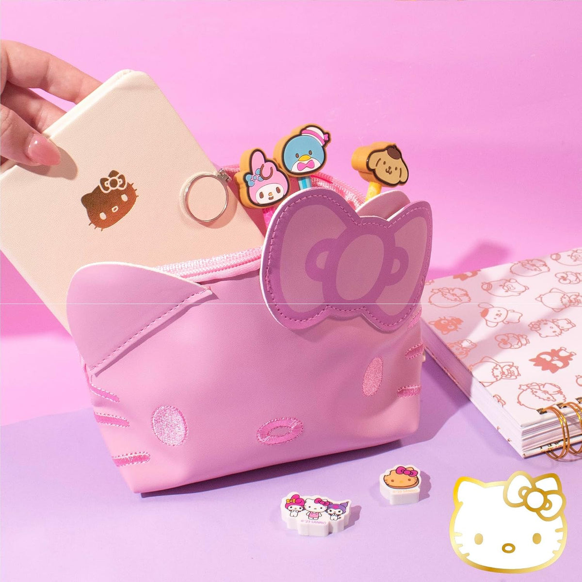 Journal Set, Cute School Supplies, Stationary Kit for Girls, Diary and Accessories, Hello Kitty Magnetic Journal