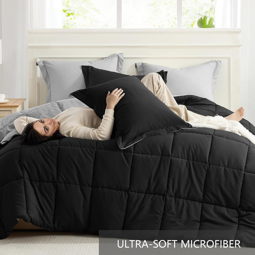 King Size Comforter Set 3 Piece, Lightweight Soft Bed Sets