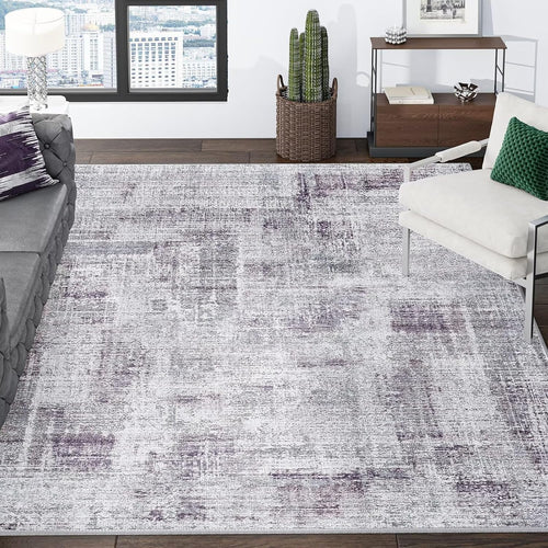 9X12 Area Rugs for Living Room, Decor Carpet for Bedroom, Purple