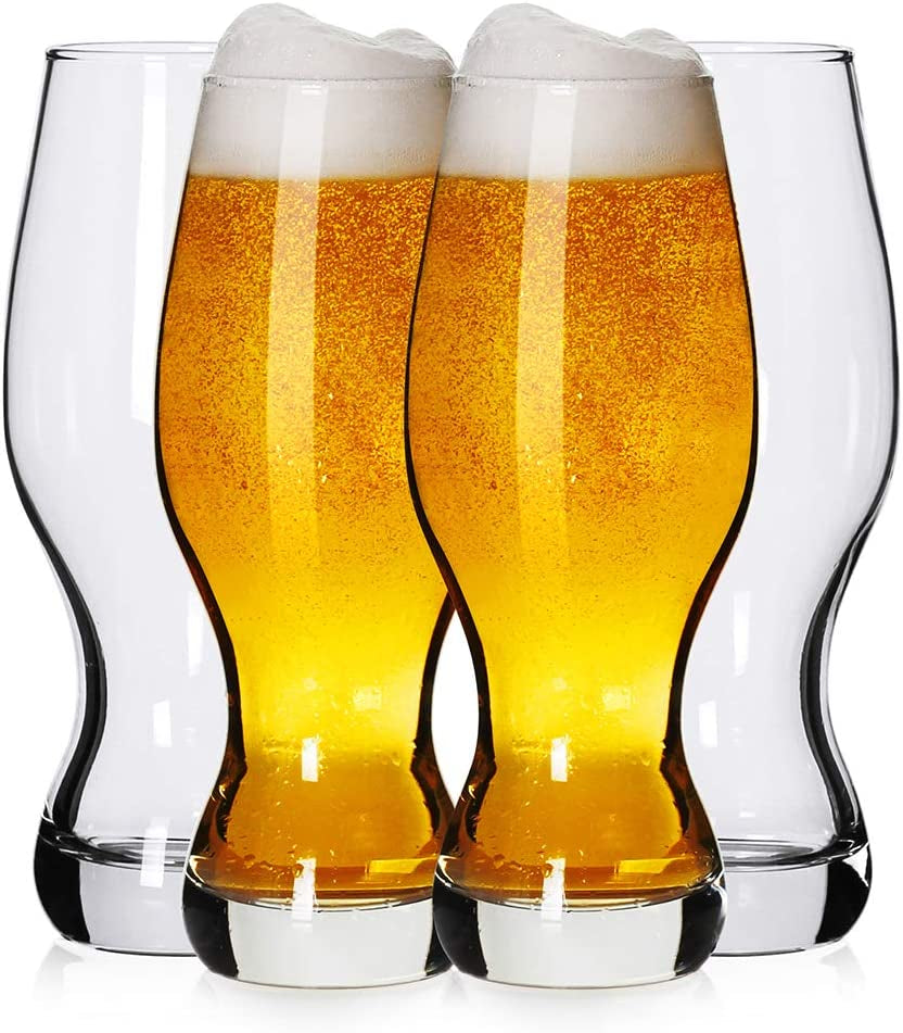 IPA Beer Glasses,Pilsner Beer Glasse,16 Oz,Set of 4