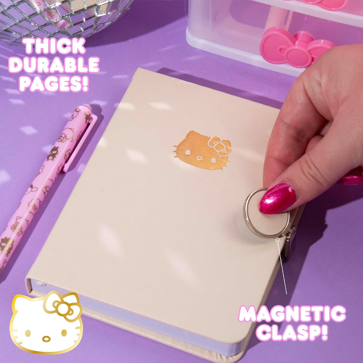 Journal Set, Cute School Supplies, Stationary Kit for Girls, Diary and Accessories, Hello Kitty Magnetic Journal