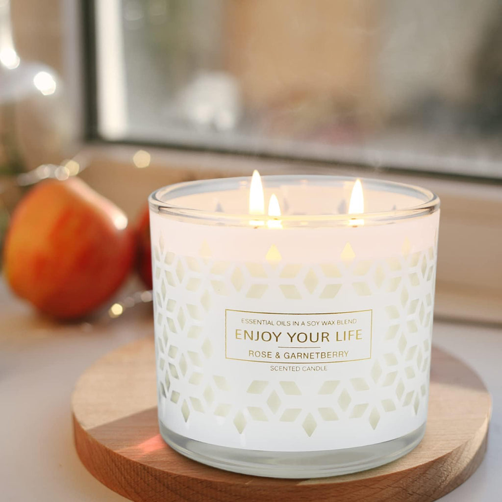 Scented Jar Candles for Home,3 Wick Aromatherapy Large Candles,250 Hours 29 Oz Soy Wax Lavender Stress Relief Candles Mother'S Day Birthday Gifts for Women|Lavender|Berry| Candle