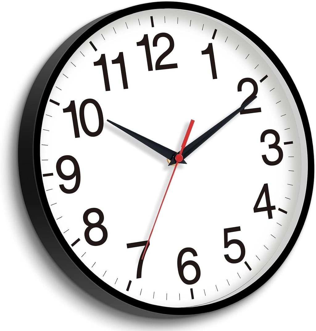 Wall Clock Analog 18 Inch Black Battery Operated Silent Clock