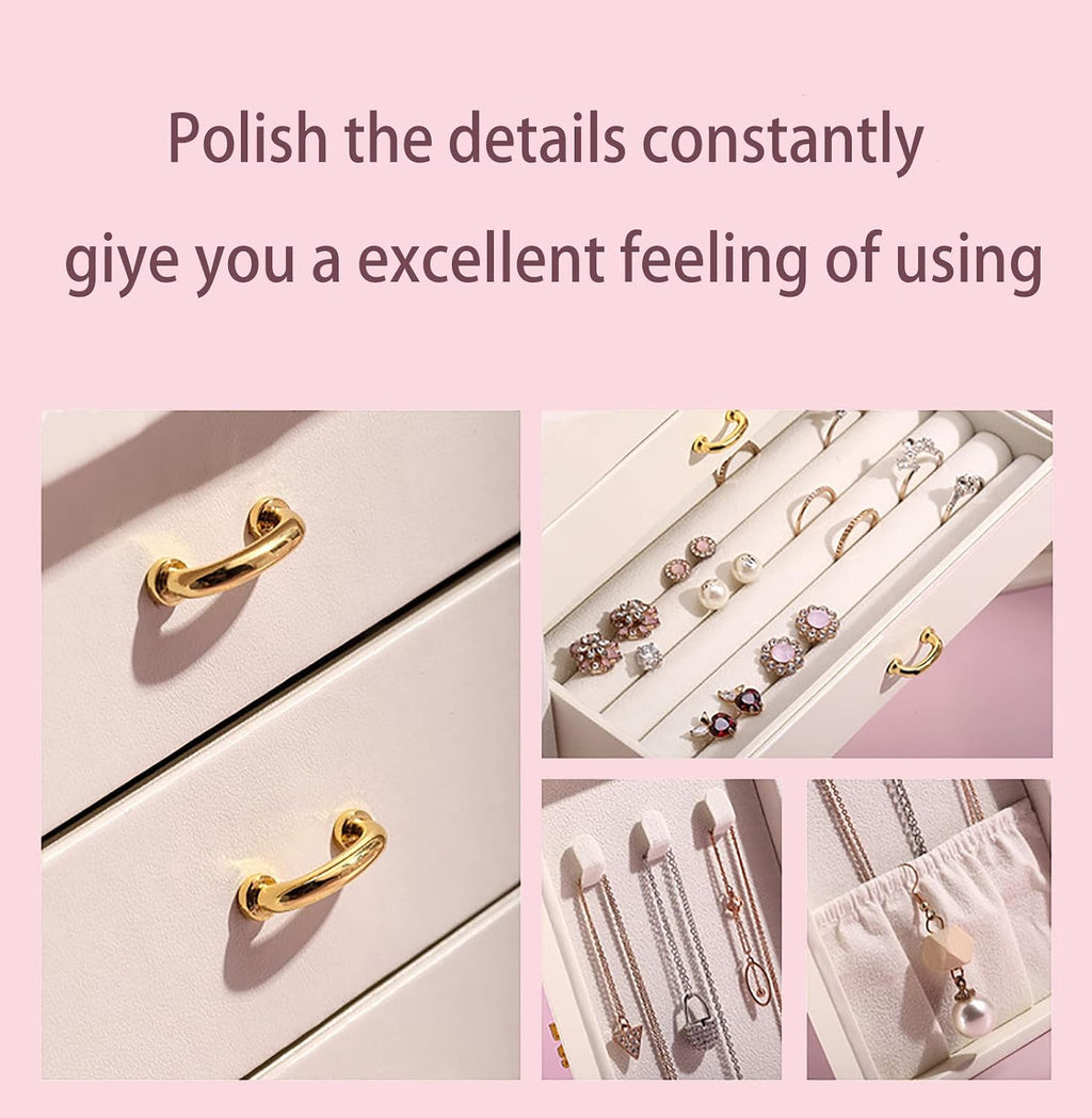 Cute Jewelry Box for Women Teen Girls Jewelry Organizer Large Jewelry Organizers and Storage Faux Leather Jewelry Storage Jewlery Box Jewellery Box Joyeros Organizador De Mujer