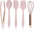 Silicone Cooking Utensils, Kitchen Utensil Set, Easy to Clean Silicone Kitchen Utensils, Cooking Utensils for Nonstick Cookware, Kitchen Gadgets Set, Standard, Pink