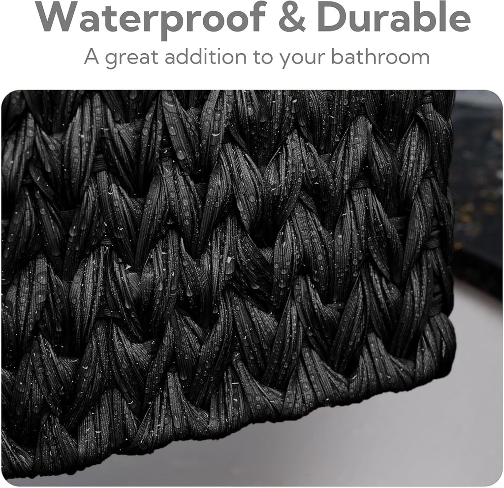 Black Wicker Baskets for Shelves, Small Baskets for Organizing
