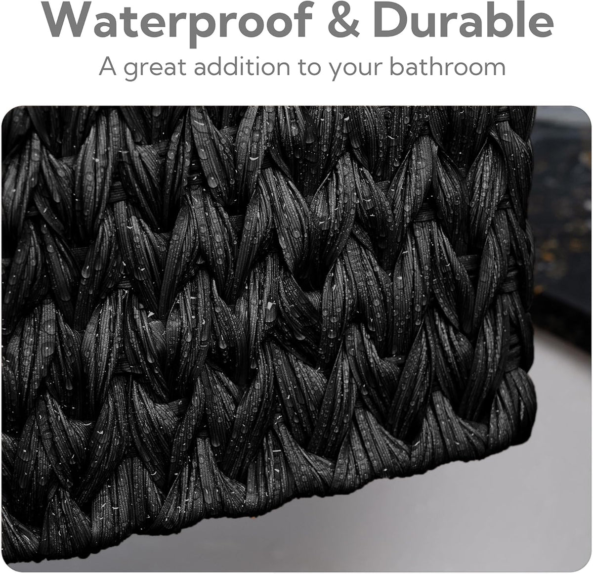 Black Wicker Baskets for Shelves, Small Baskets for Organizing