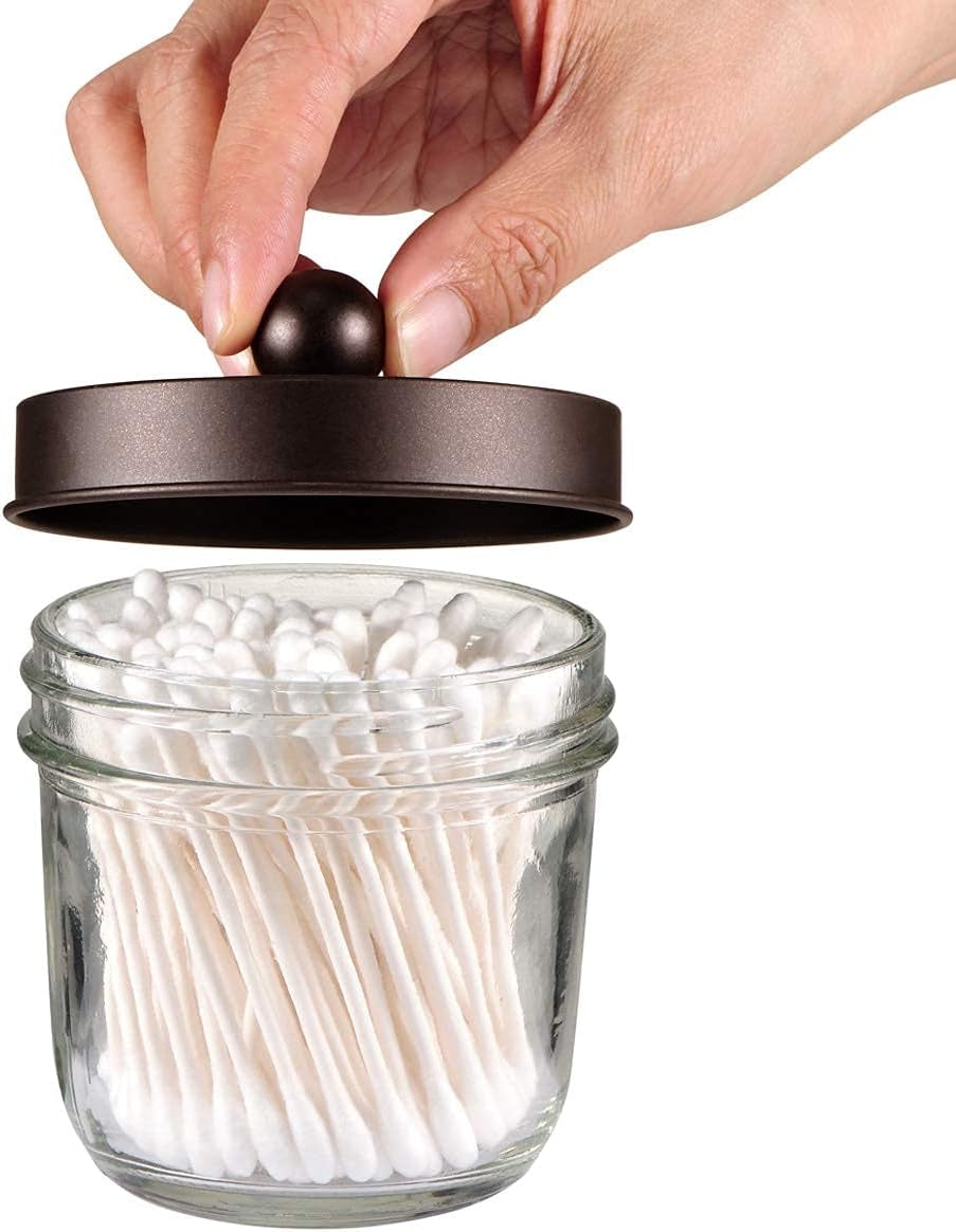 Mason Jar Bathroom Accessories Set, 4Pcs Glass Rustic Bathroom Set
