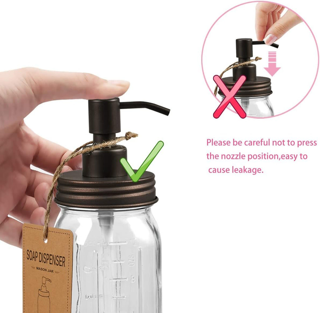Mason Jar Bathroom Accessories Set, 4Pcs Glass Bathroom Set,Bronze