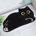Cat Bath Mat,16''X28'' Lying down Black Cat Mat