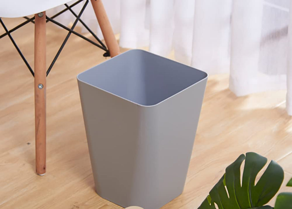 Set of 4 Plastic Small Trash Can - 1.6 Gallon Square Wastebasket Garbage Can for Home Kitchen Office Bathroom