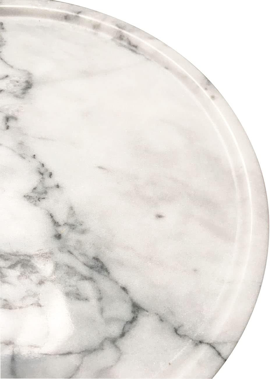 Natural Marble Tray, round Marble Decorative Tray for Counter, Jewelry, Dresser, Bathroom, Kitchen White round Tray,Diameter 8 Inches(White)
