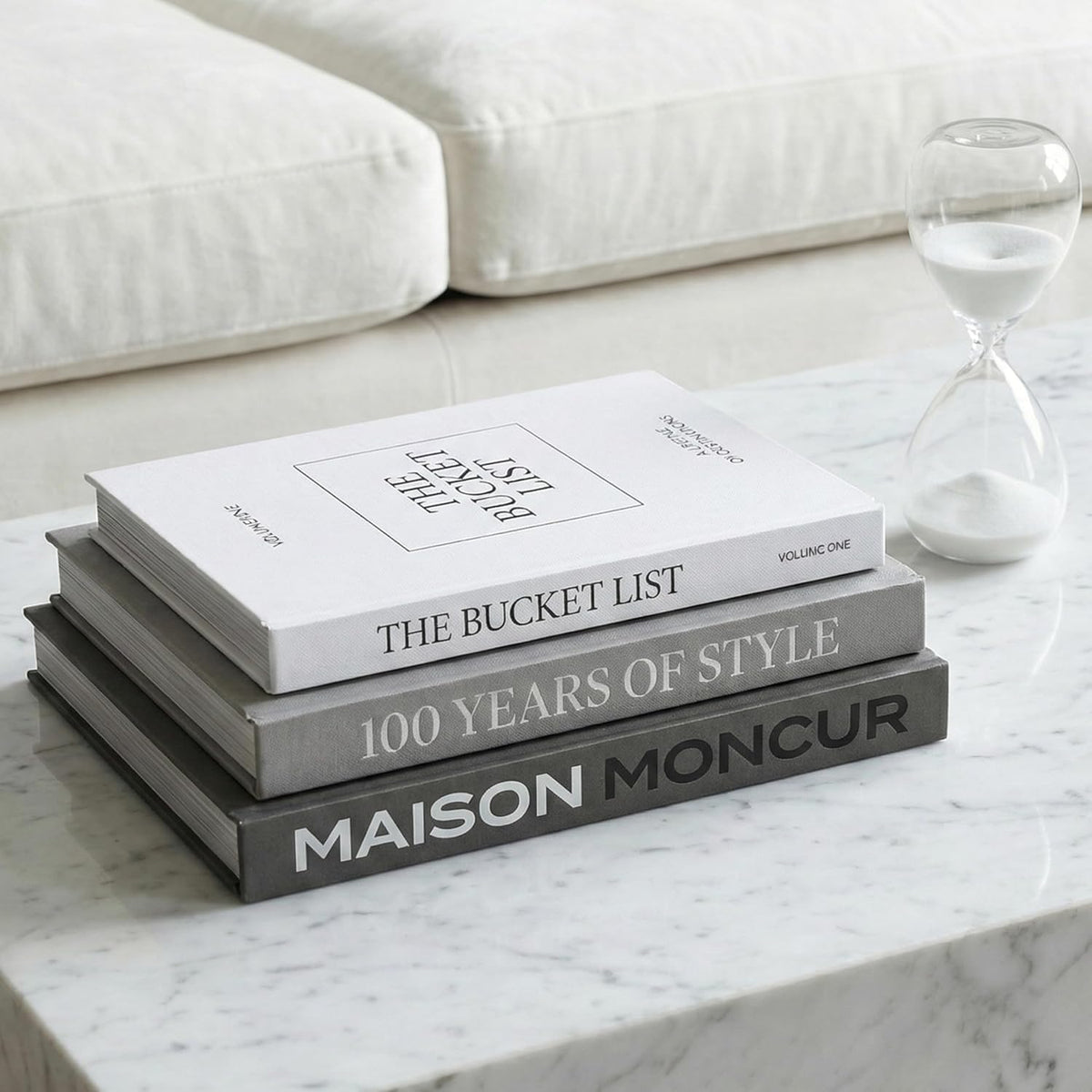 Faux Books for Decoration Motivational Coffee Table Books Set of 3 Black & White Design Books with Removable Covers and Real Blank Pages for Modern Home Decor, Shelf Styling and Aesthetic Interiors