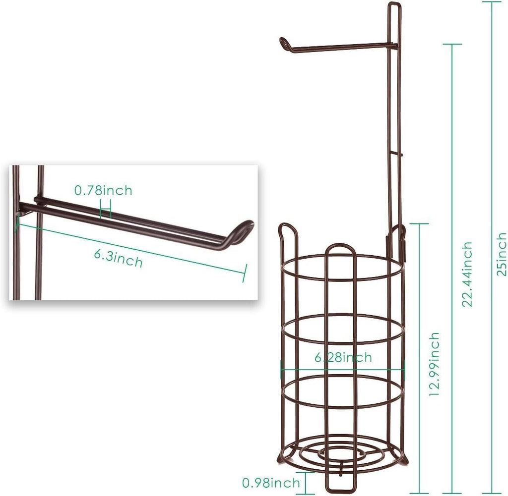 Toilet Paper Holder Stand Free Standing, Holds 4 Mega Rolls, Bronze