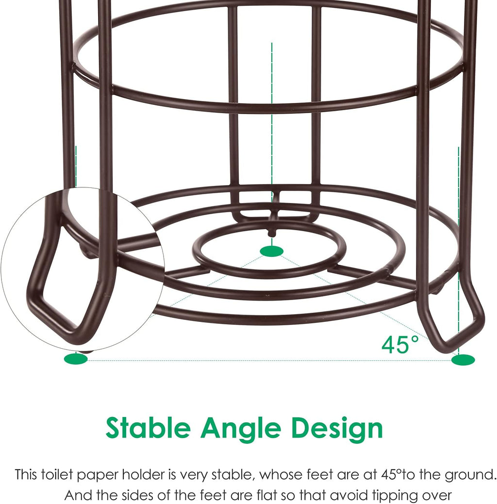 Toilet Paper Holder Stand Free Standing, Holds 4 Mega Rolls, Bronze