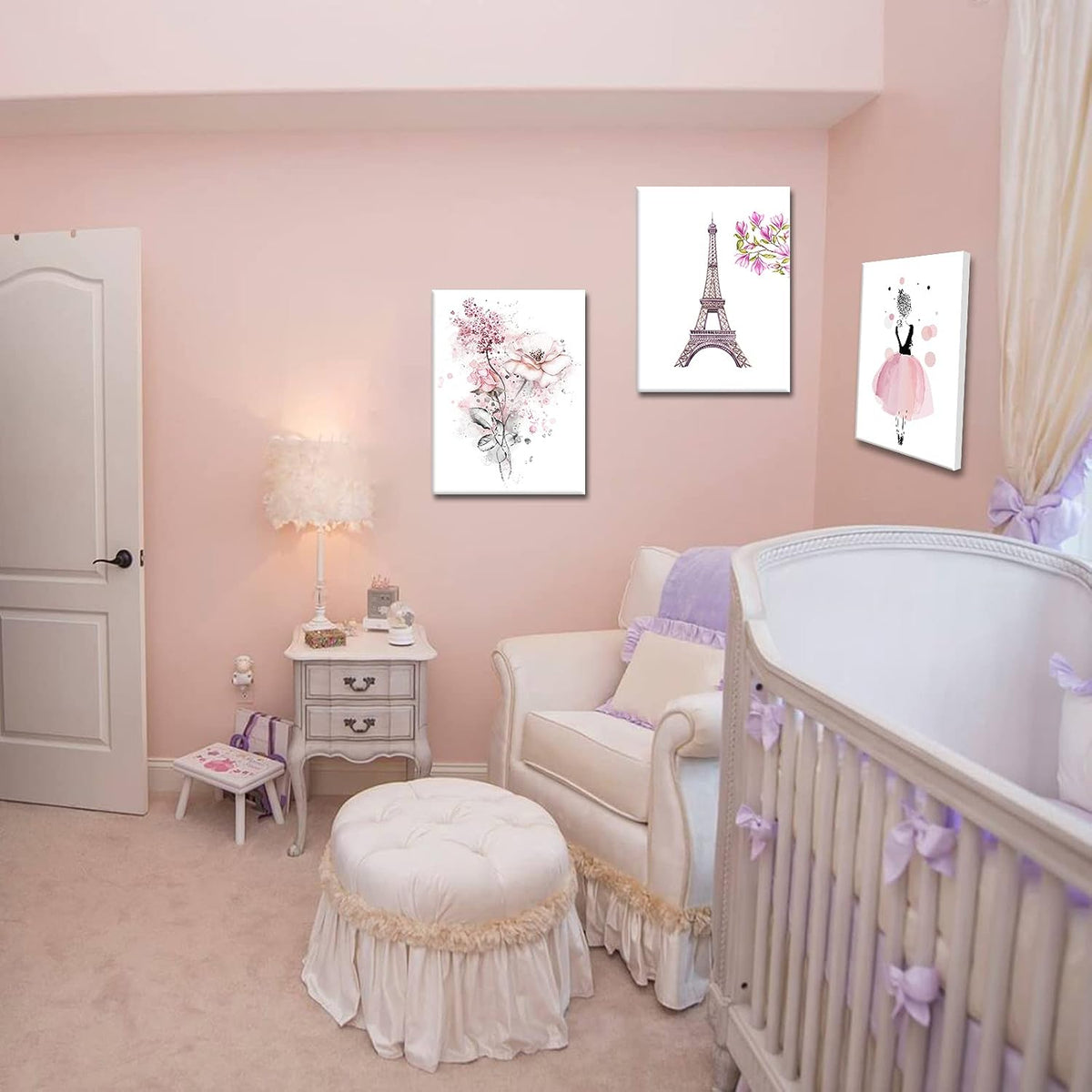 Cute Bedroom Decor for Teen Girls - Pink Wall Decor Canvas Wall Art Paintings Prints Framed Artwork for Girls' Room