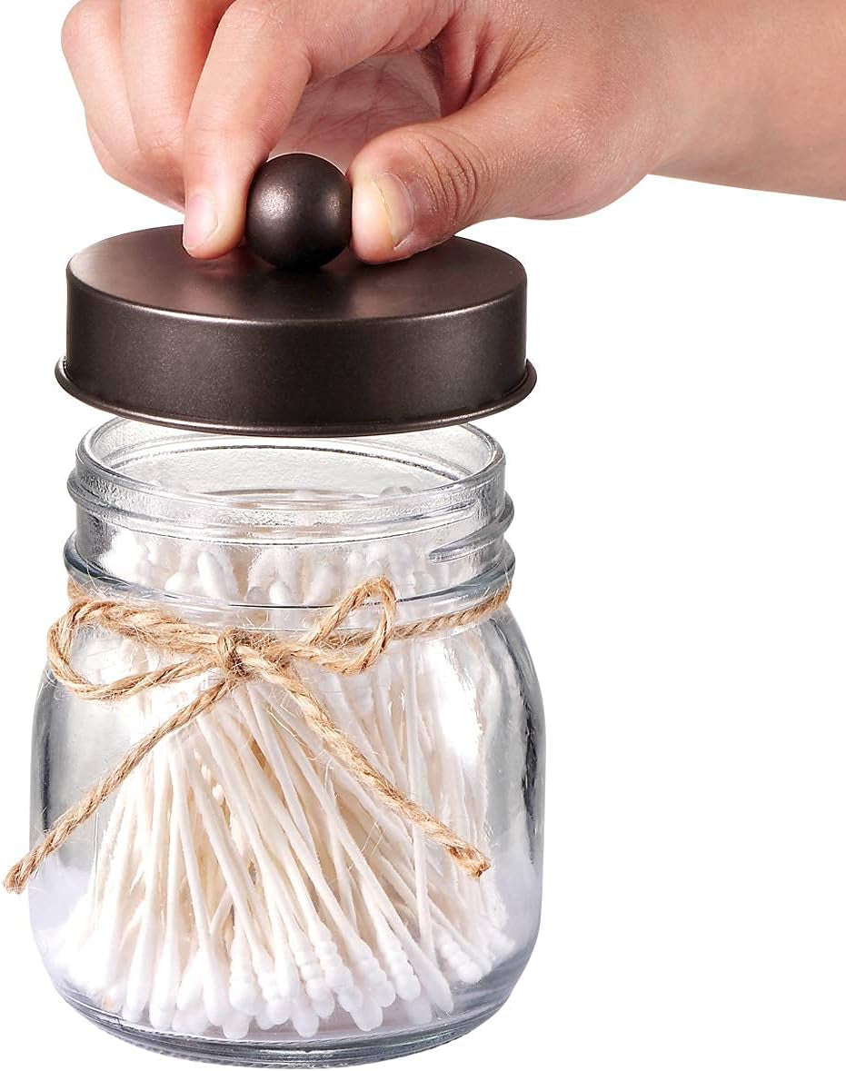 Mason Jar Bathroom Accessories Set, 4Pcs Glass Bathroom Set,Bronze