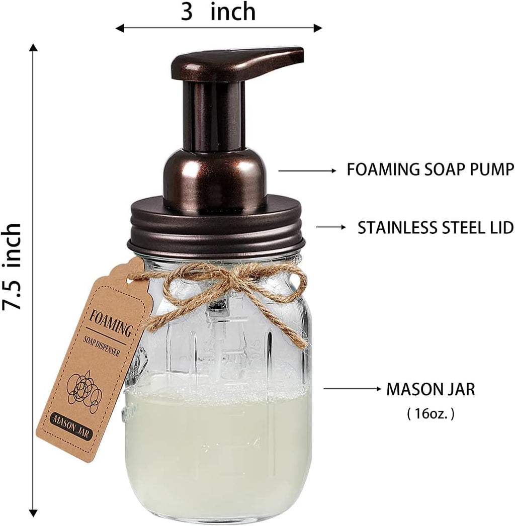 Mason Jar Bathroom Accessories Set, 4Pcs Glass Rustic Bathroom Set