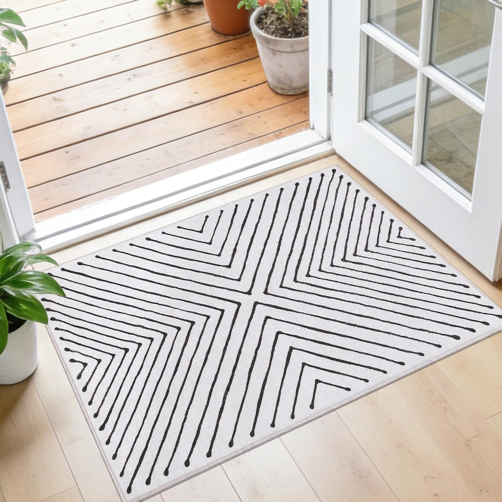 2X3 Entryway Rug Indoor Door Mat Washable Non Slip Small Carpet