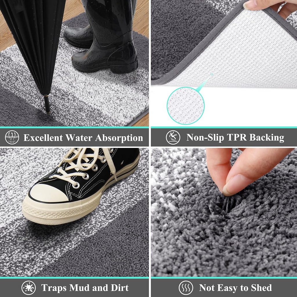 Indoor Doormat Entryway Grey Door Mat 36X59 Inch