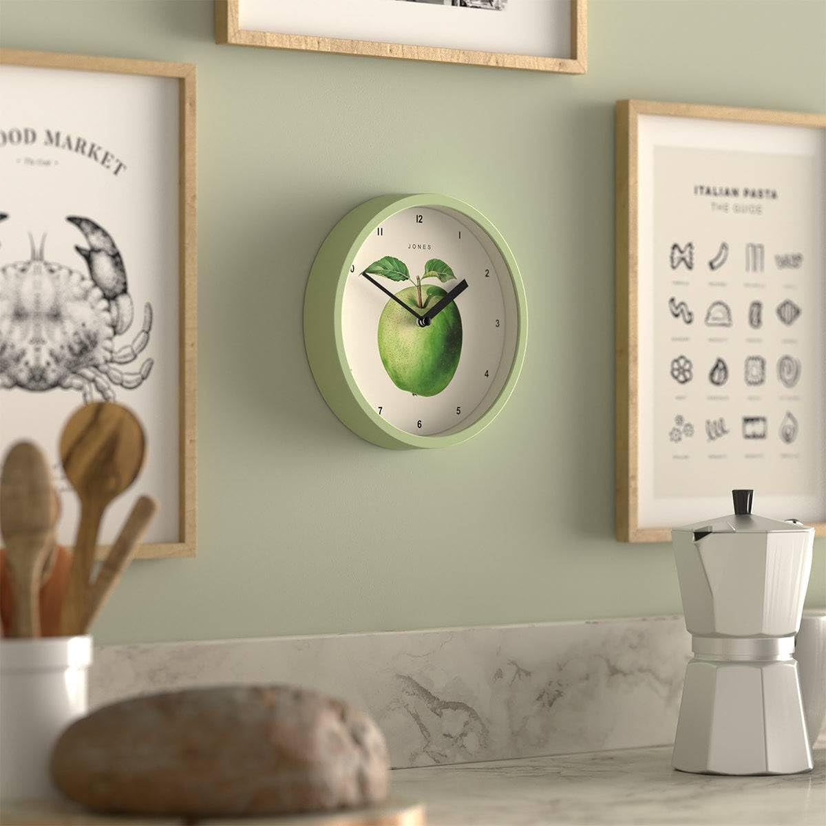 ® Fruit Wall Clock | Small round Clock | 8" | Green