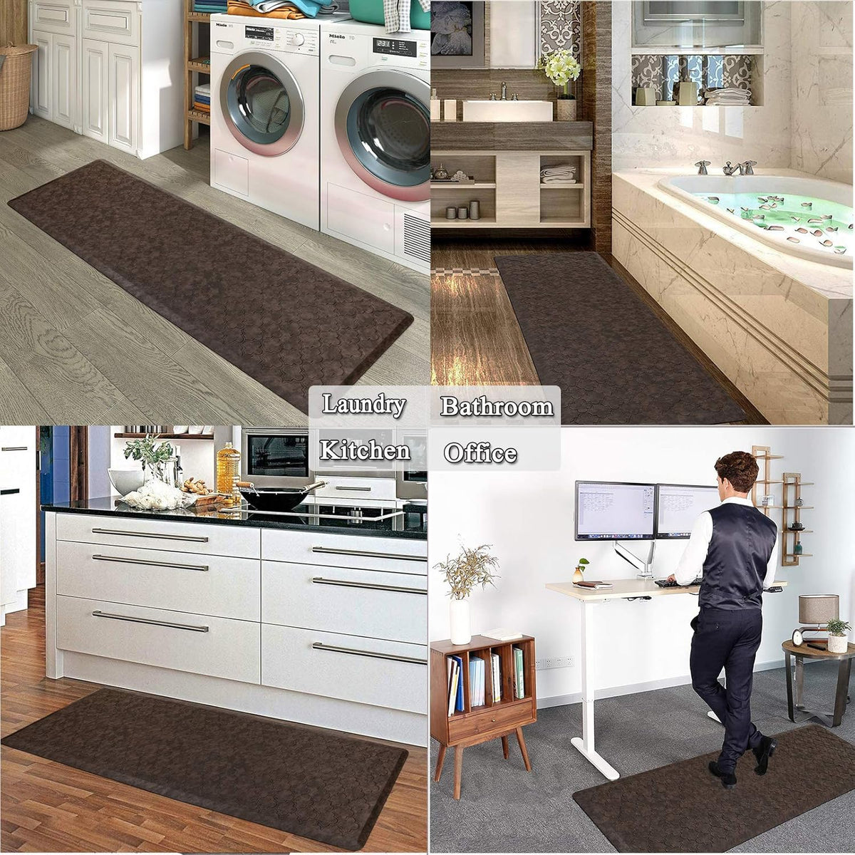 anti Fatigue Kitchen Mats for Floor 20"X60", Cushioned Standing Mat