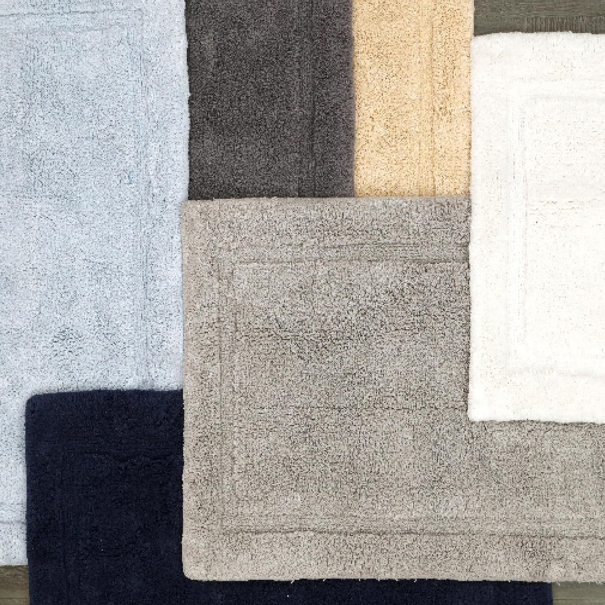 Lydia Border 100% Cotton Bath Mat - Non-Slip Bath Rug - Ivory - 27"X45"