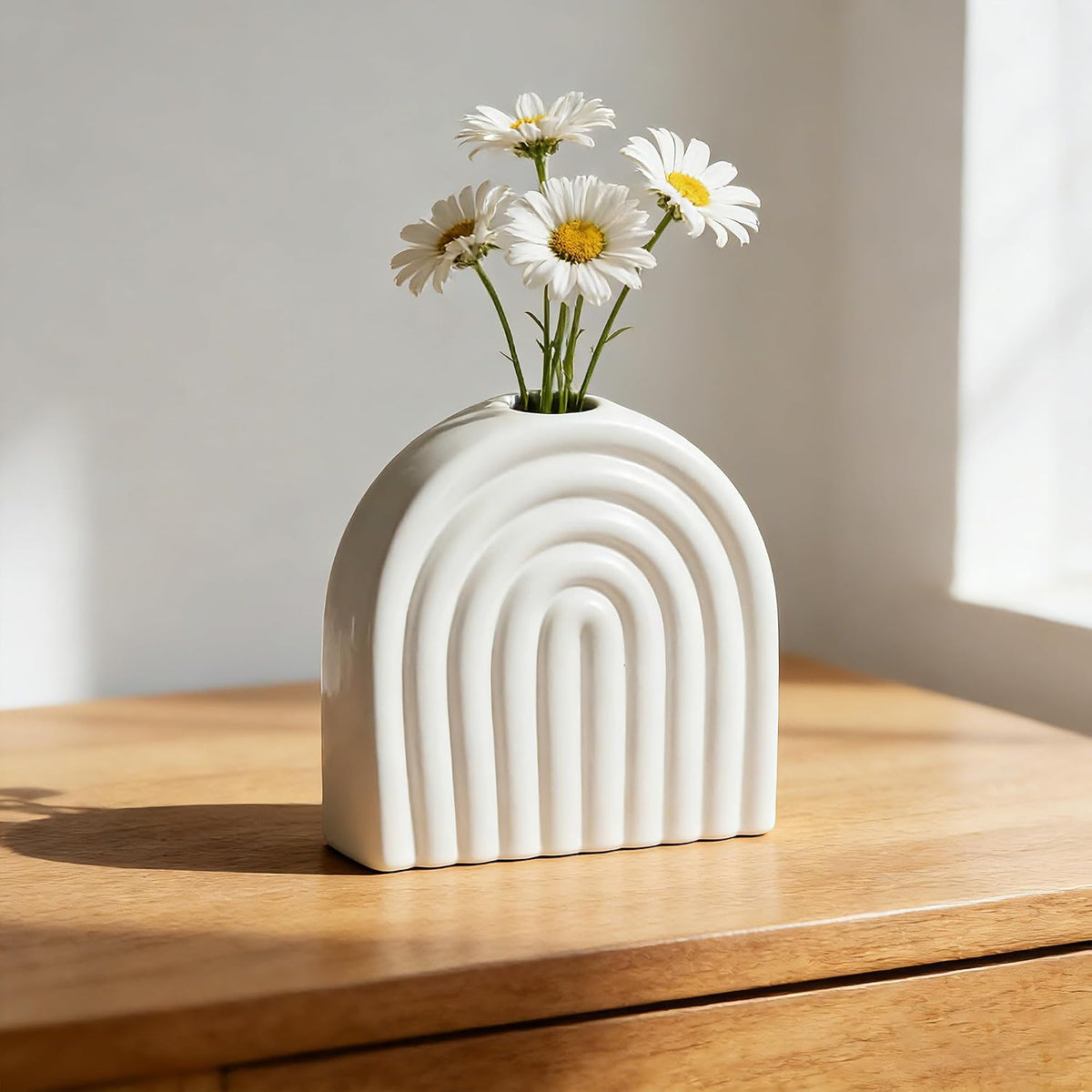Arch Ceramic Vase for Table and Entryway Decor