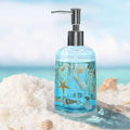 Soap Dispenser with Pump Acrylic W/Nature Seashell Handmade Bathroom Hand Soap Dispenser, Kitchen Refillable Liquid Dispenser for Soap,Dish Soap, Lotion (Blue)