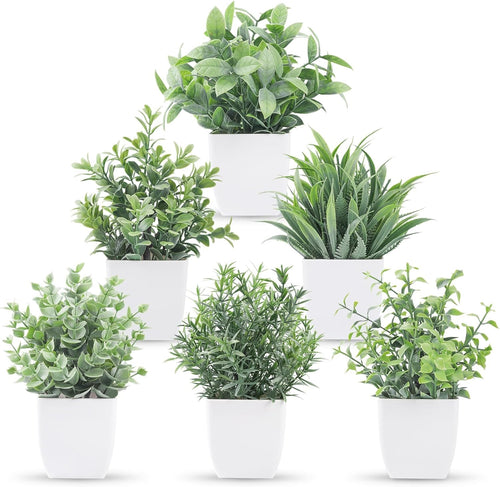 6 Pack Fake Plants Small Artificial Plants for Home Classroom