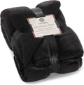 Sherpa Throw Blanket Super Soft Reversible Ultra Luxurious Plush Blanket, 50 X 60 Inches, Black/Black