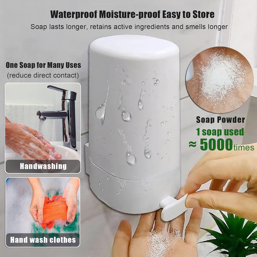 Soap Grinder for Bar Soap Wall-Mounted, No Drilling Waterproof Soap Container Cheese Grinder for Travel Kitchen Bathroom (One, White, NO SOAP, NO Desiccant)
