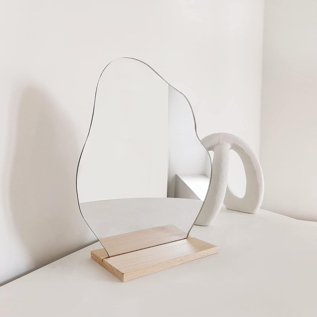 Preppy Room Decor Asymmetrical Cloud Mirror for Desk
