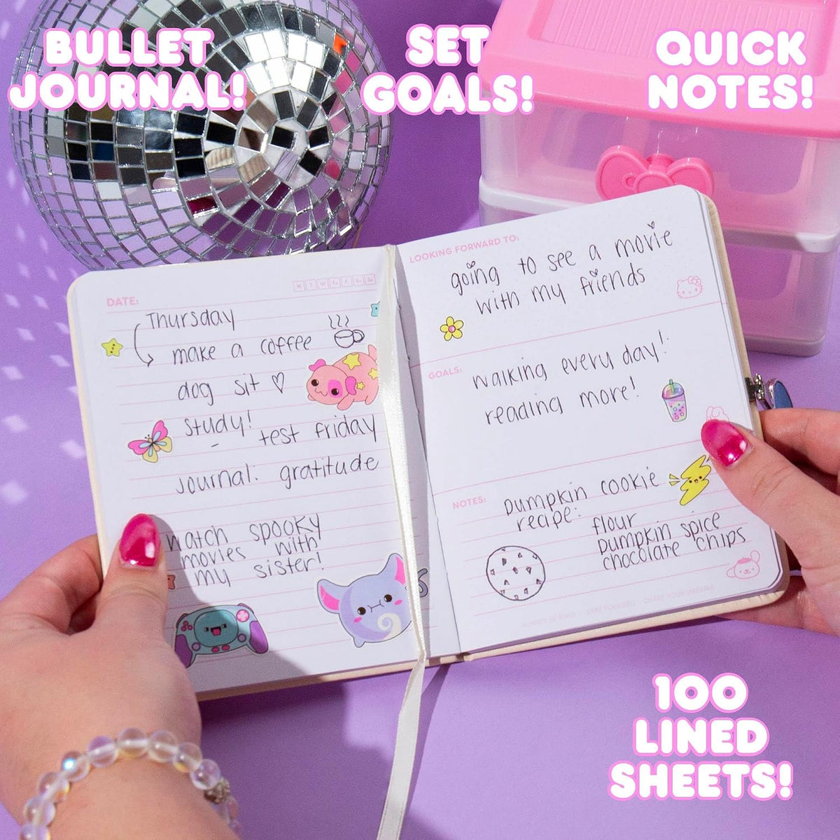 Journal Set, Cute School Supplies, Stationary Kit for Girls, Diary and Accessories, Hello Kitty Magnetic Journal