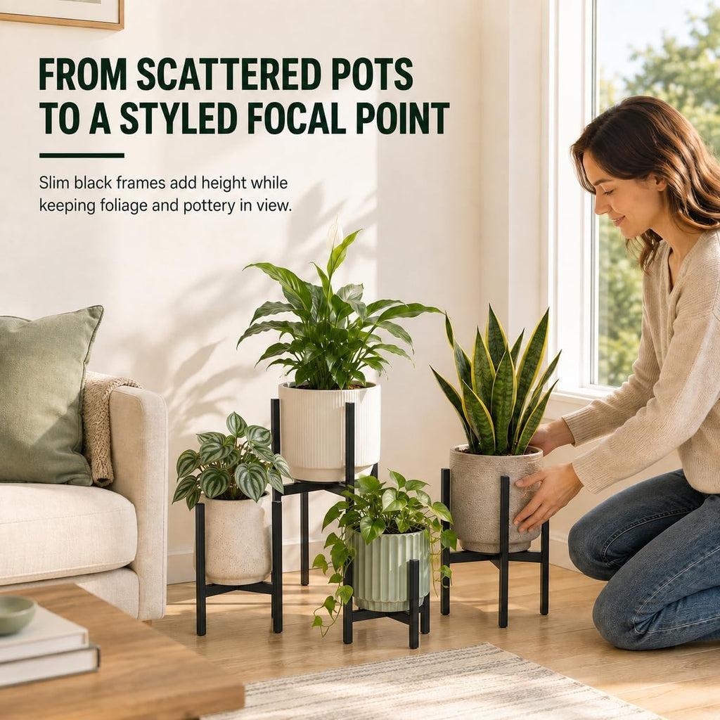 Metal Plant Stands Set, for Indoor and Outdoor Flower Pots Holders