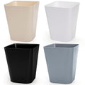 Set of 4 Plastic Small Trash Can - 1.6 Gallon Square Wastebasket Garbage Can for Home Kitchen Office Bathroom