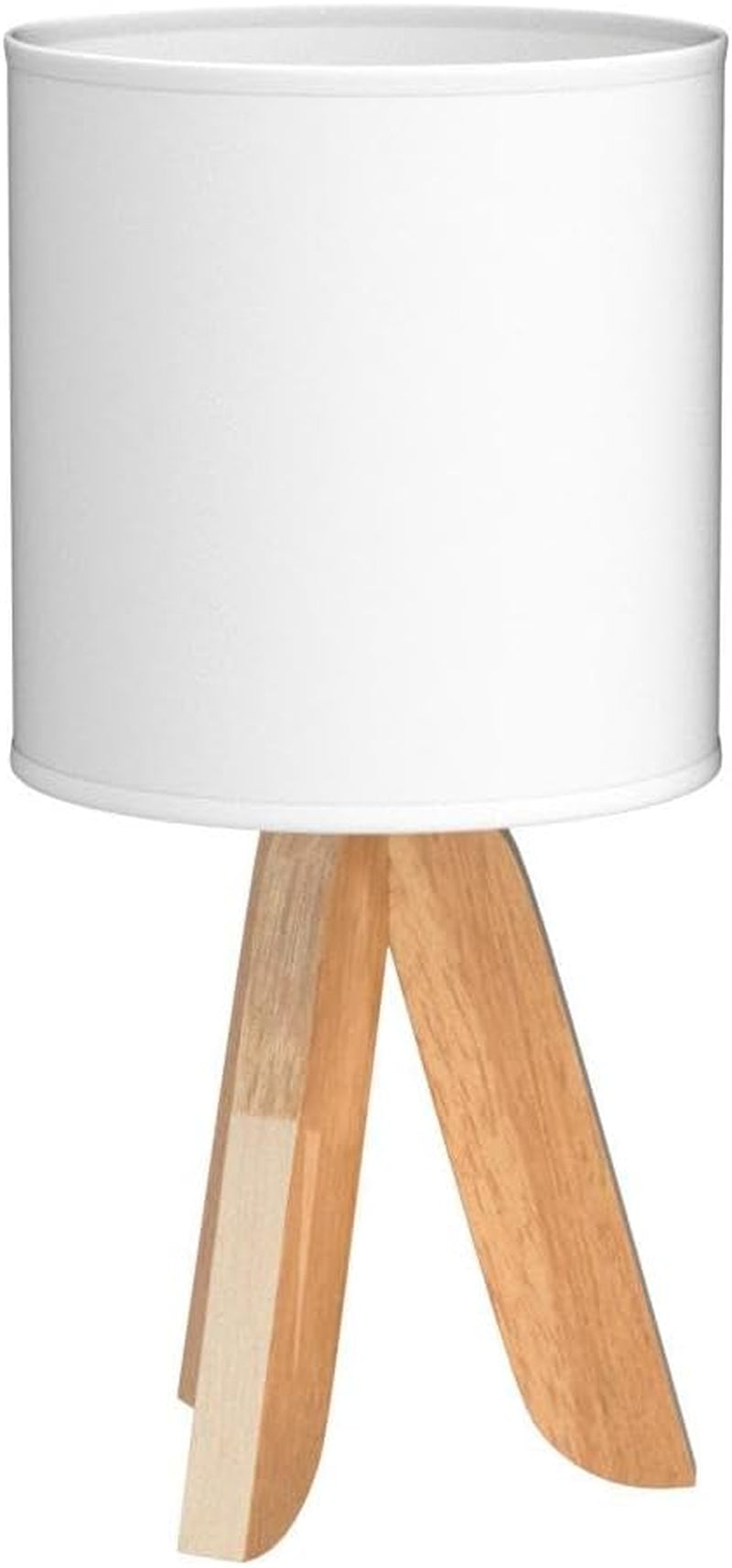 Small Table Lamp, Cute Kids Desk Lamp with Fabric Shade Wood Tripod Base Nightstand Lamp for Kids, Office, Study Room, Bedroom, Dorm, Coffee Table (White)