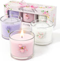Scented Candles, Scented Candle Gift Set for Stress Relief, 3 Votive Candles for Women and Men, Birthday Candle Gifts for Women, Christmas Candles for Women (Pink + Purple + White, 7 Oz)