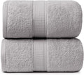 Premium Jumbo Bath Towels Pack of 2, Beach Towel, Extra-Large Bath Sheets, 100% Cotton, Super Soft, Highly Absorbent, Quick Dry, Durable, Great Value, Perfect for Home & Bathroom - Platinum