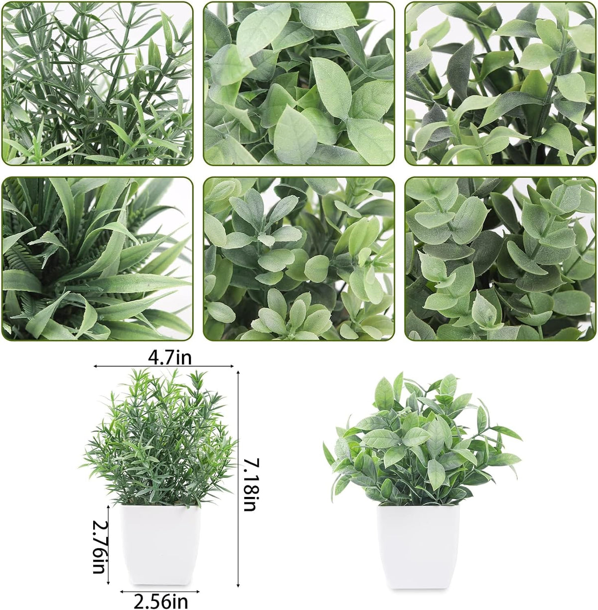 6 Pack Fake Plants Small Artificial Plants for Home Classroom